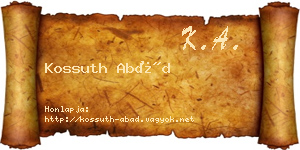 Kossuth Abád névjegykártya